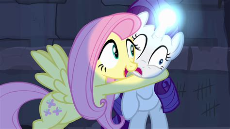Image Fluttershy Hugging Rarity S4e03png My Little Pony Friendship