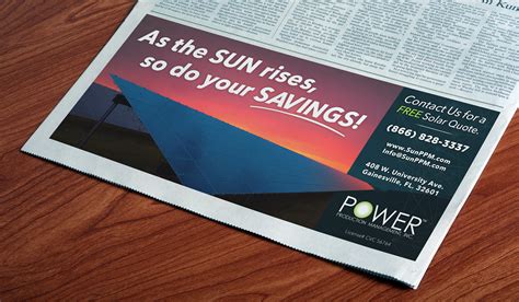 Newspaper Advertisement Design For A Solar Energy Business Behance Behance