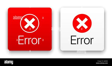 Error Warning Red Vector Icon Set Isolated On White Background Stock