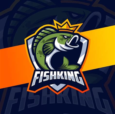Premium Vector King Fish Mascot Esport Logo Design