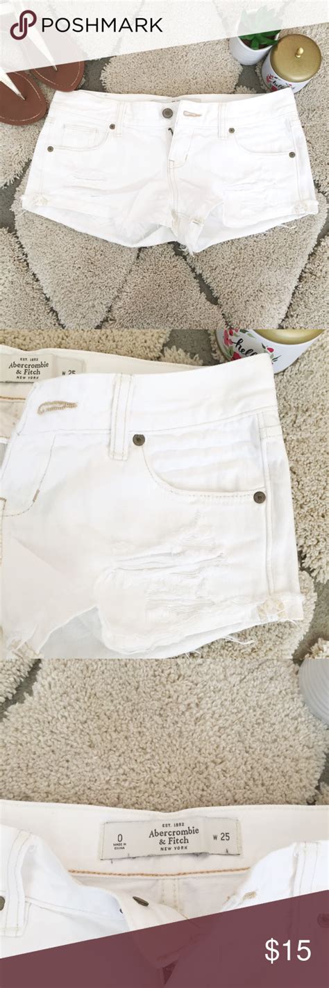 Abercrombie And Fitch White Denim Shorts Size 0 White Denim Shorts Denim Shorts Abercrombie
