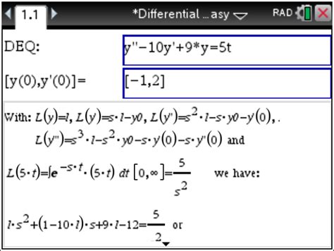 Tinspire Cx Cas Solve Differential Equations Step By Step Using