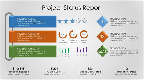 Project Status Report Powerpoint Slide Design Project Management