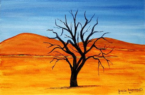 Dead Tree In Desert 4498 Painting By Jessie Meier