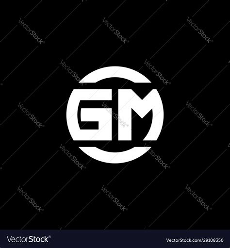 Gm Logo Monogram Isolated On Circle Element Vector Image