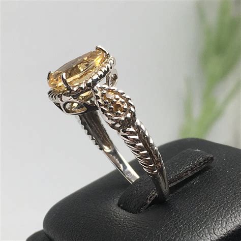 Natural Citrine Lady Ring Rich Yellow Citrine Ring X Mm Size Pear Shaped Ring Set In