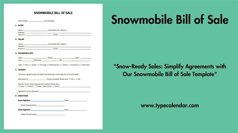 Free Printable Snowmobile Bill Of Sale Templates Pdf Form