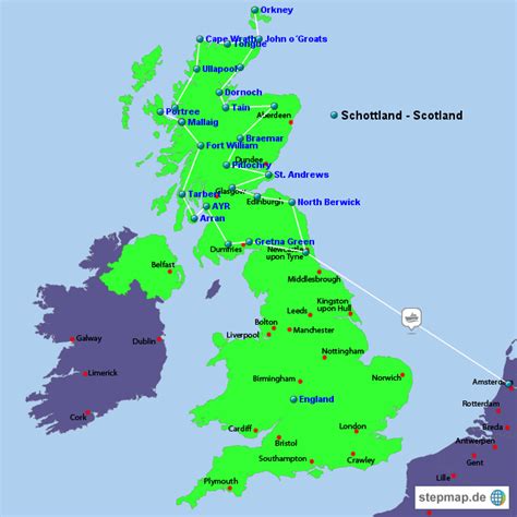 England is a country that is part of the united kingdom. Scotland Landkarte | Kleve Landkarte
