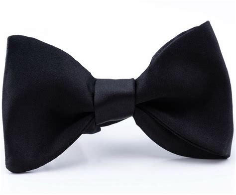 Single End Bow Tie In Black Silk Satin Fort Belvedere