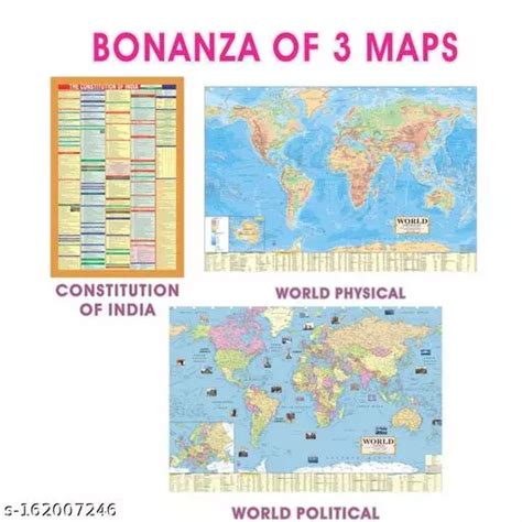World English Maps Both Political And Physical Constitution Of India
