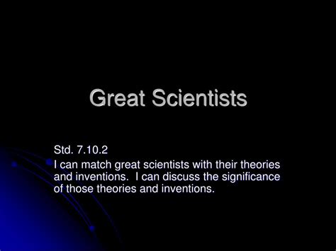 PPT Great Scientists PowerPoint Presentation Free Download ID