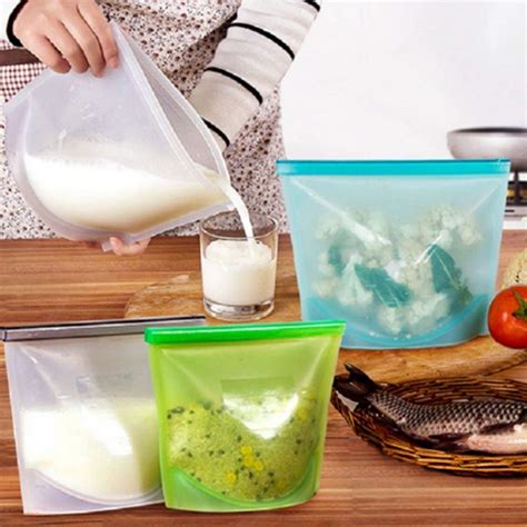 Buy Reusable Silicone Food Storage Bag Containers Airtight Seal