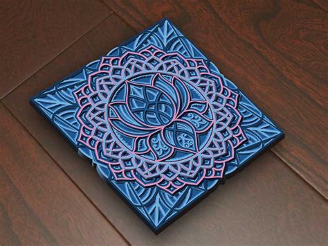 Download M05 - Lotus SVG, Lotus Layered Svg For Cricut, Glowforge Files, Laser Cut Files, 3d Mandala Svg ...