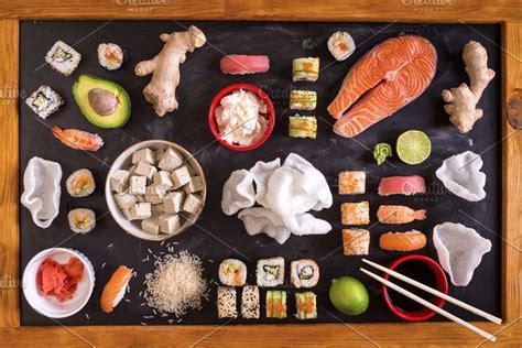 Japanese Food Frame Sushi Stock Photo Containing Sushi And Background