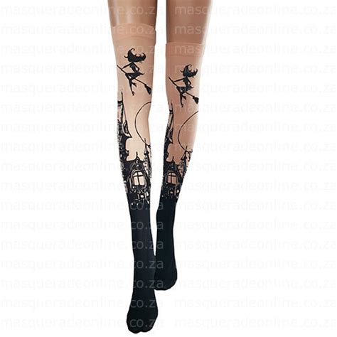 Sexy Halloween Witches Thigh High Stockings Masquerade Costume Hire