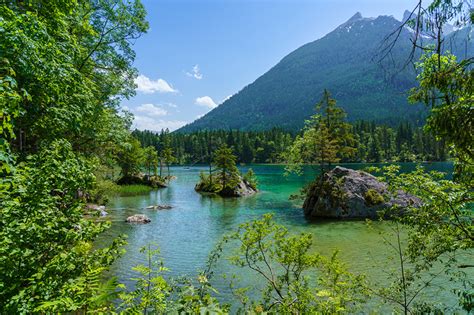 Fondos De Pantalla Alemania Montañas Lago Bosques Piedras Baviera Rama