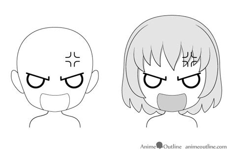 16 Drawing Examples Of Chibi Anime Facial Expressions Animeoutline