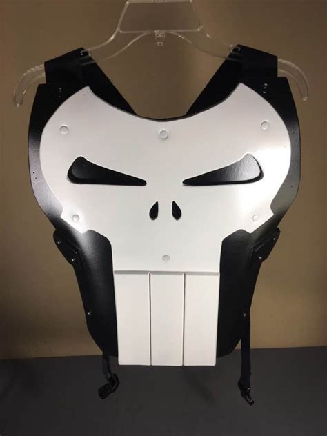 Punisher Chest Vest Armor Marvel White Skull Cosplay Costume Etsy