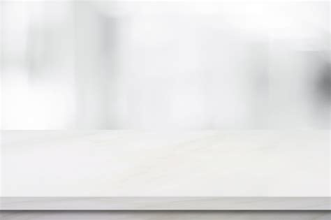 Empty White Marble Over Blur Store Background Product And Food Display