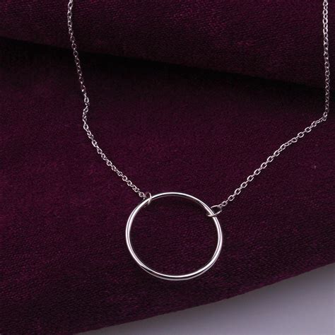 Circle Silver Necklace Perfect Silver Necklace Gift Etsy