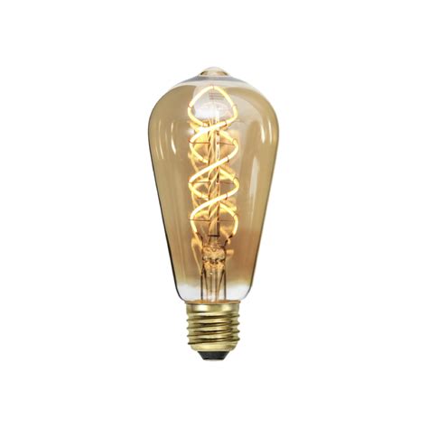 Led Lamppu E27 St64 Decoled Spiral Amber