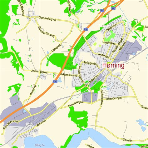 Aarhus Denmark Detailed City Map Editable Pdf Map Custom Etsy