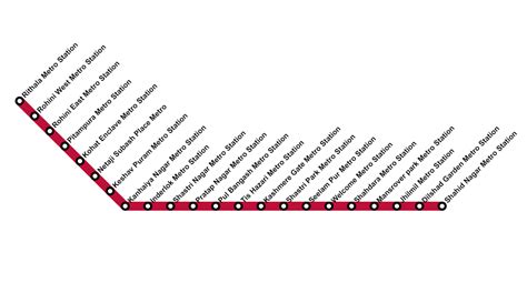 Red Line Delhi Metro Stations List Routes Maps
