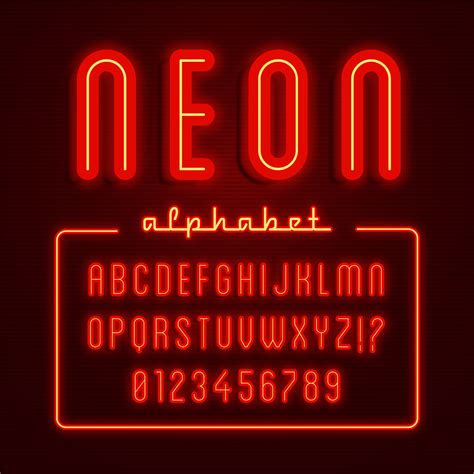Glowing Red Neon Alphabet 833578 Vector Art At Vecteezy