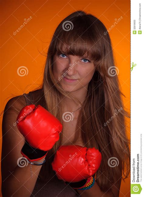 Girl In Boxing Gloves Stock Image Image Of Healthy People