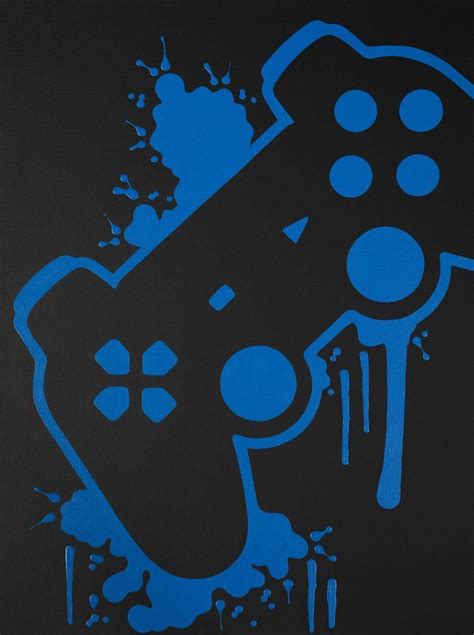 Playstation Video Game Controller Painting Video Game Art Etsy