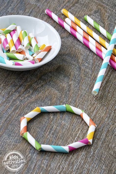 Easy Paper Straw Bracelet Craft For Kids