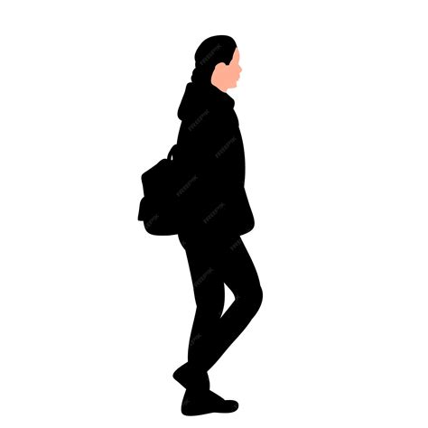 Premium Vector Black Silhouette Walking Woman