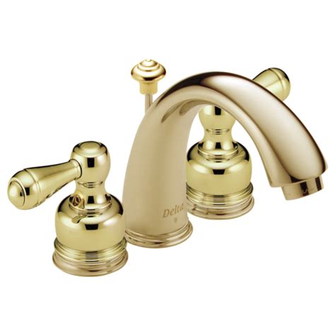 Upc 034449363020 is the universal product code for delta faucet h24pb innovations, two metal lever handle kit, polished brass. Two Handle Mini-Widespread Bathroom Faucet 4530-PBLHP ...