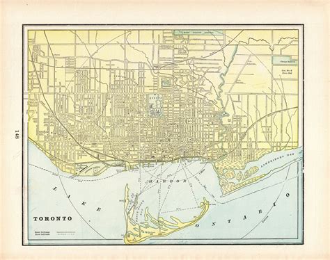 1898 Antique Toronto Canada Street Map George Cram City Map Of Toronto