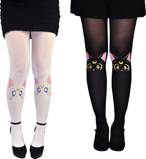 Sailor Moon Socks Tights Cosplay 2 Pair Women Artemis Luna Hosiery Sailor Moon