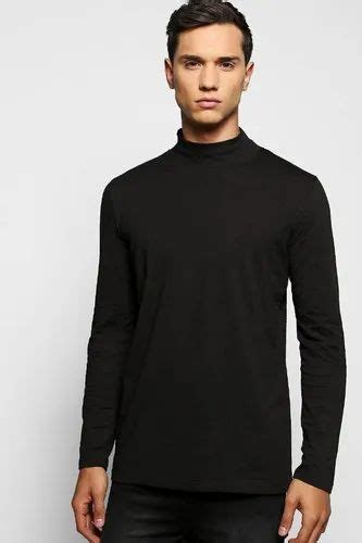 Full Sleeve Black High Neck Cotton T Shirt At Rs 160piece In Mumbai