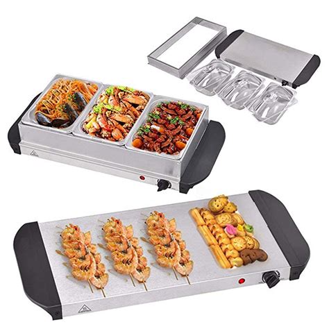 Electric food warmer buffet server adjustable 200w temperature hot plate tray. Counter Top buffet food Warmer China Manufacturer