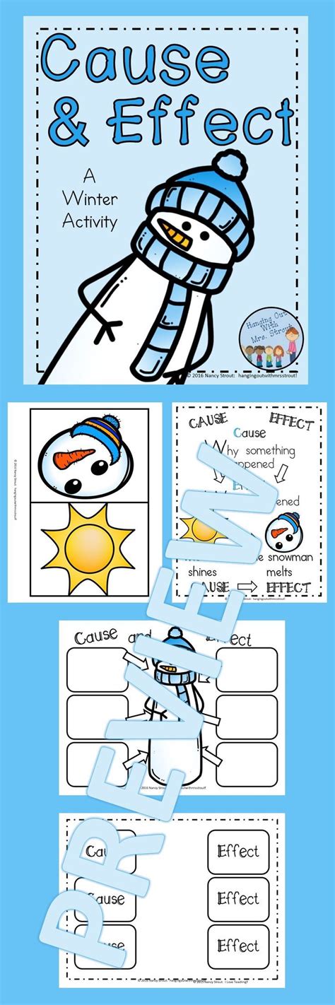Cause And Effect Winter Anchor Chart Printable For Grades