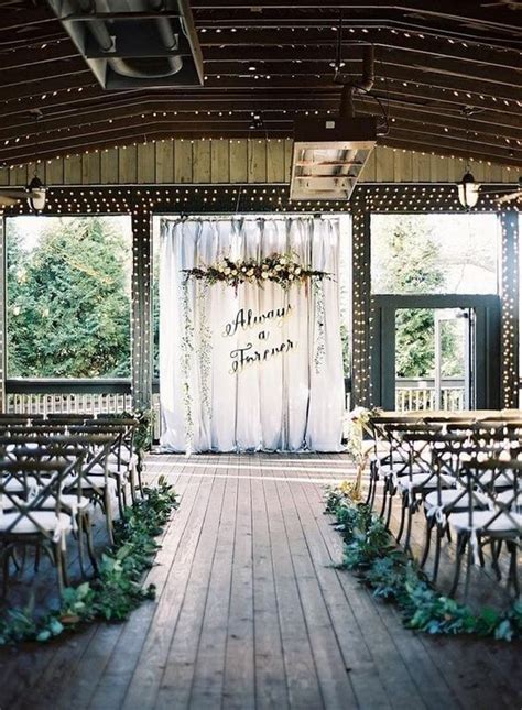 Greenery Indoor Wedding Ceremony Decor Ideas Hi Miss Puff
