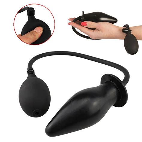 Large Inflatable Anal Butt Plug Dildo Pump Silicone Insert Adult Sex