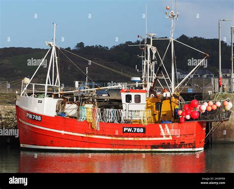 Fishing Trawler Pw788 In The Harbour At Padstow Cornwall Britain