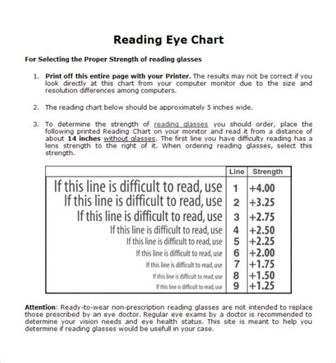 12 Eye Chart Templates Sample Templates