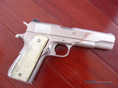 Colt Series 70bright Polished Nickel45acpgov For Sale