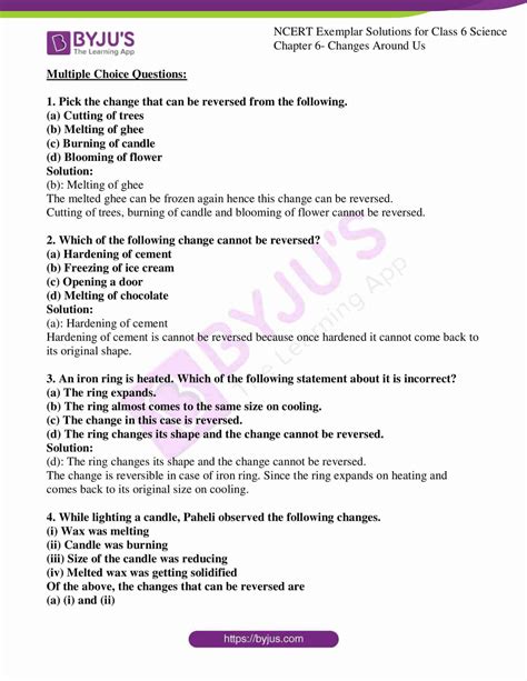 Science For Class 6 Science Worksheets Science Questions Reflective