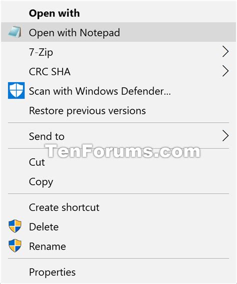 Open With Notepad Context Menu Add Or Remove In Windows