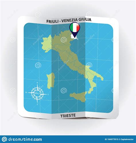 Map Pointer Indicating Friuli-venezia Giulia On Italy Map. Vector ...