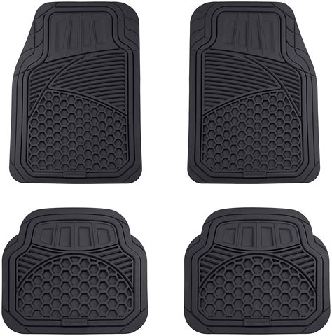 Amazon Basics 4 Piece Thick Flexible Rubber Car Floor Mat Black Buy