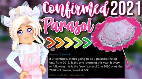 Confirmed New Parasol 2020 Coming Back And Cost Roblox Royale High