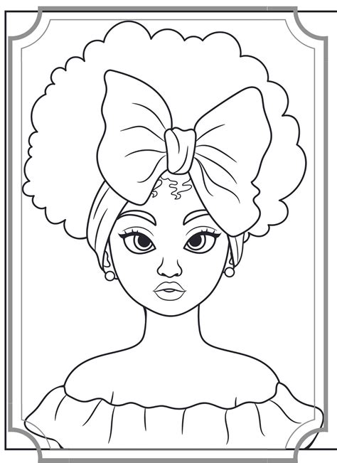 Beautiful Black Girl Coloring Pages Etsy