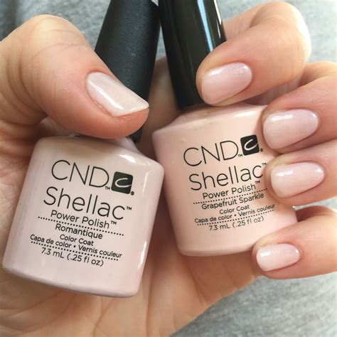 Cnd Shellac Romantique With A Layer Of Grapefruit Sparkle Shellac